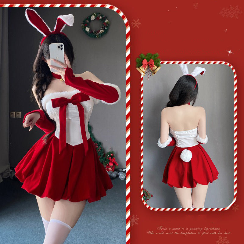 【クリスマス】セクシー うさぎコスチューム チューブトップワンピース 純欲系 コスプレ 衣装