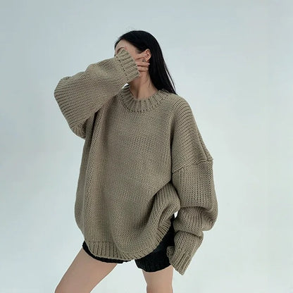 【トップス】春 秋 冬 レトロ ニット ラウンドネック セーター【FCシリーズ】