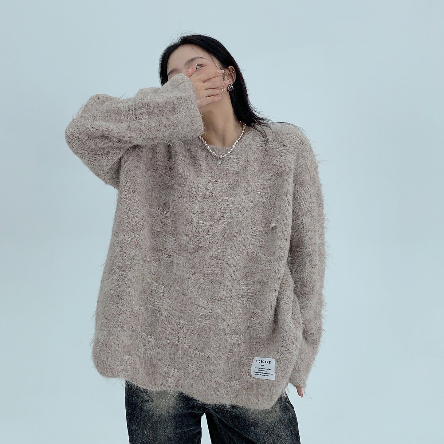 【トップス】ふわふわ可愛い♪ ゆる感たっぷりボアニット レディース クルーネック【FCシリーズ】