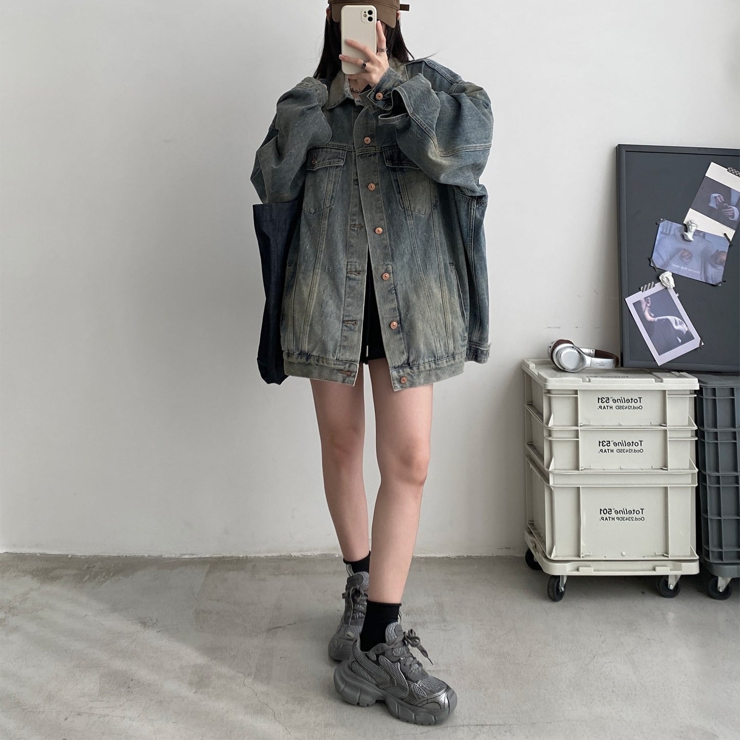 【単品注文】【セットアップ】春 秋 夏 ヴィンテージ風 オーバーサイズ ジャケット＋パンツ 2点上下セット【FCシリーズ】