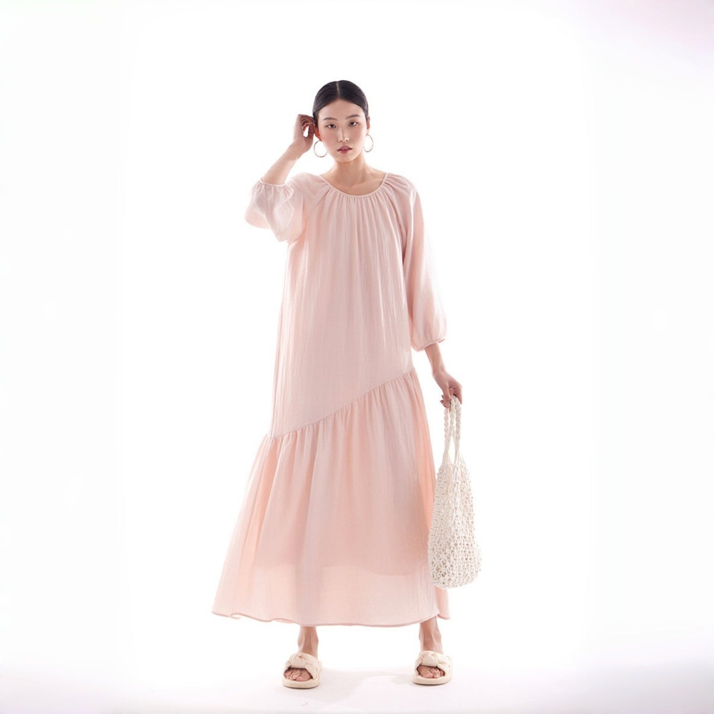 【ワンピース】春夏 新作 海辺 リゾート 上品 フレンチ 長袖ワンピース【JZシリーズ】