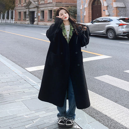 【アウター】2WAY仕様で着回し自在✨！リバーシブル チェック柄 レディース 冬新作 韓国風 ゆったり 厚手 ウールコート【JZシリーズ】