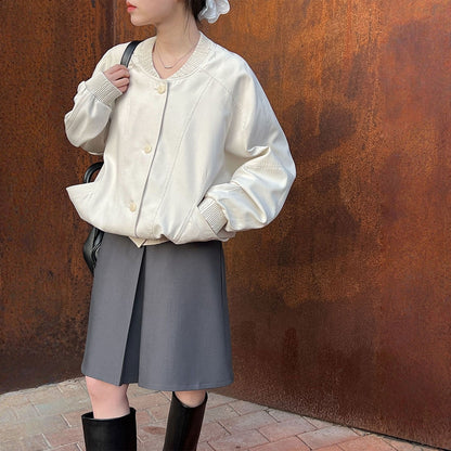 【アウター】レトロ スタンドカラー 新シルエットスタジャン【JZシリーズ】