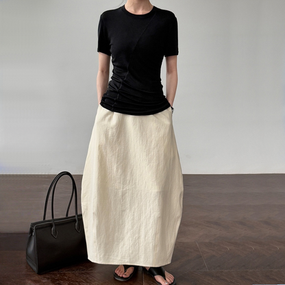 【ボトムス】夏 無地 エレガント バルーンスカート 【SNシリーズ】