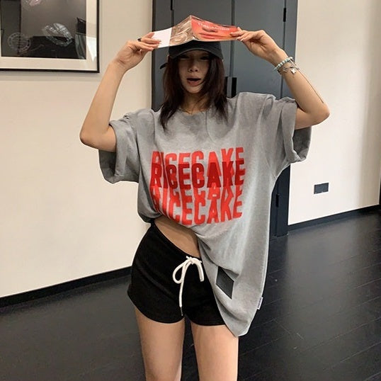 【トップス】レトロ リラックス感 フロッキープリント アメリカンリラックス オーバーサイズ Ｔシャツ 【FCシリーズ】