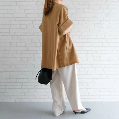 期間限定⭐️60%OFF【アウター】リネン風 ゆったり シャツ ジャケット  【JZシリーズ】