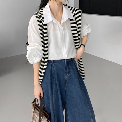 【トップス】韓国風 おしゃれ感 100％リヨセル ゆったりシャツ レディース リボン付きブラウス【JZシリーズ】