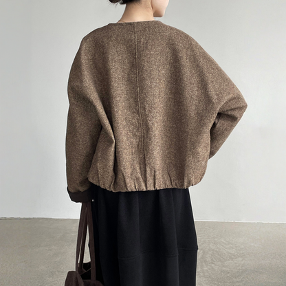 【アウター】春 秋 冬 クルーネック 切替 ジャケット 【JZシリーズ】