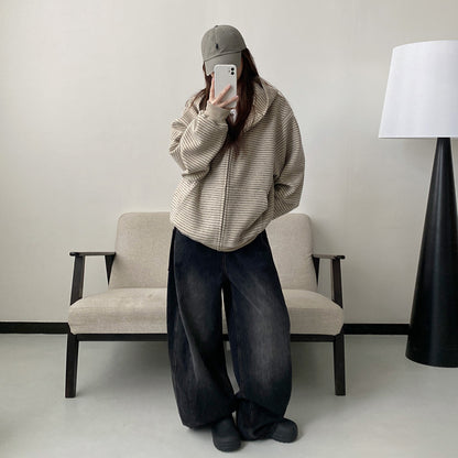 【アウター】アメリカン ヴィンテージ風 スウェットジャケット 春秋 新作 男女兼用 カップルパーカー【FCシリーズ】