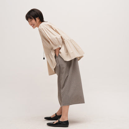 【トップス】レトロ ブラウス シャツ レディース ゆったり 体型カバー 大きいサイズ ミディアム丈 長袖 シャツ デザイン感 トップス【JZシリーズ】