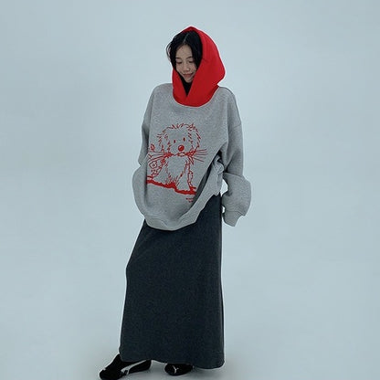 【トップス】裏起毛 春 秋 冬 カートゥーン レトロ フード付き パーカー 【FCシリーズ】