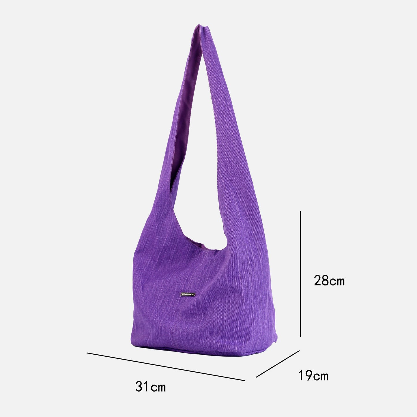 【バッグ】韓国風ゆるシルエット ワンショルダー斜めがけキャンバスバッグ パープルトート 大容量