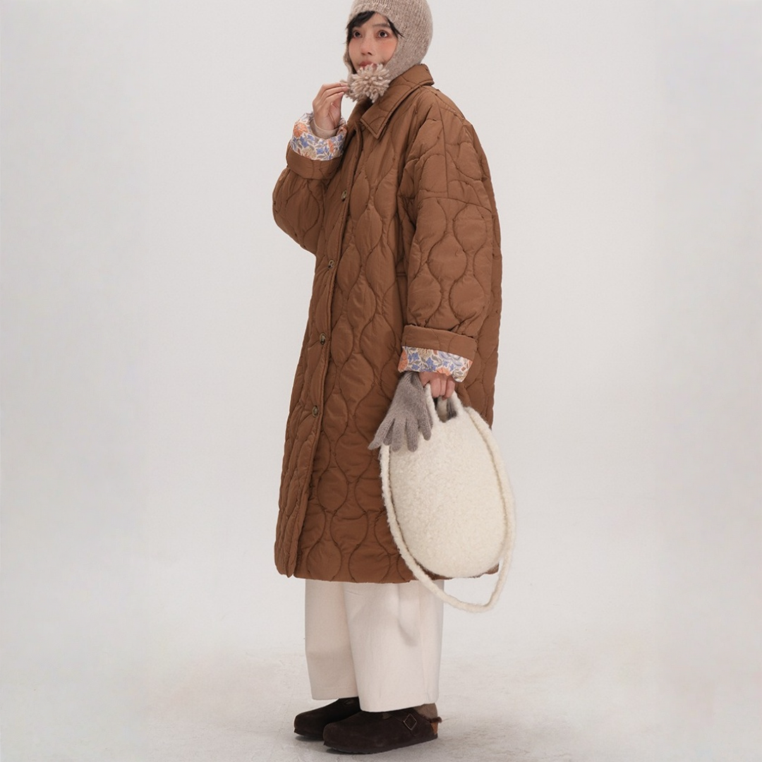 【アウター】クリブラウン 春 秋 冬 厚手 シングルボタン 中綿コート 【JZシリーズ】