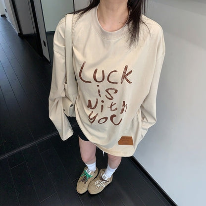 【トップス】初秋 ゆるシルエット ロゴ 長袖Tシャツ 【FCシリーズ】