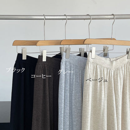 【ボトムス】ウール ゆったり細見えニットワイドパンツ レディース リラックス感たっぷり ロングパンツ【JZシリーズ】