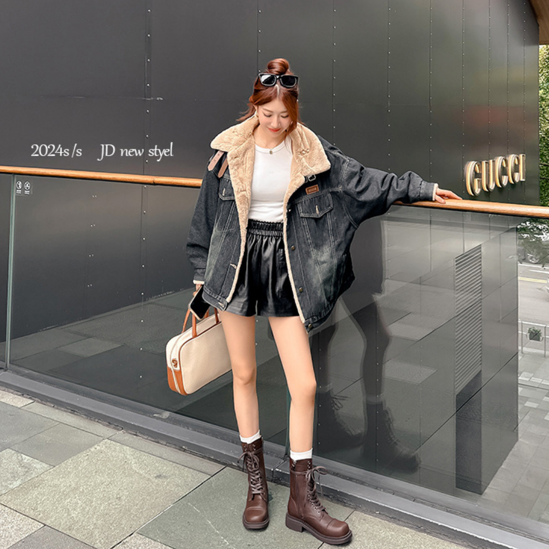 【シューズ】春 秋 冬 サイドジップ ラウンドトゥ バイカーブーツ 【JZシリーズ】