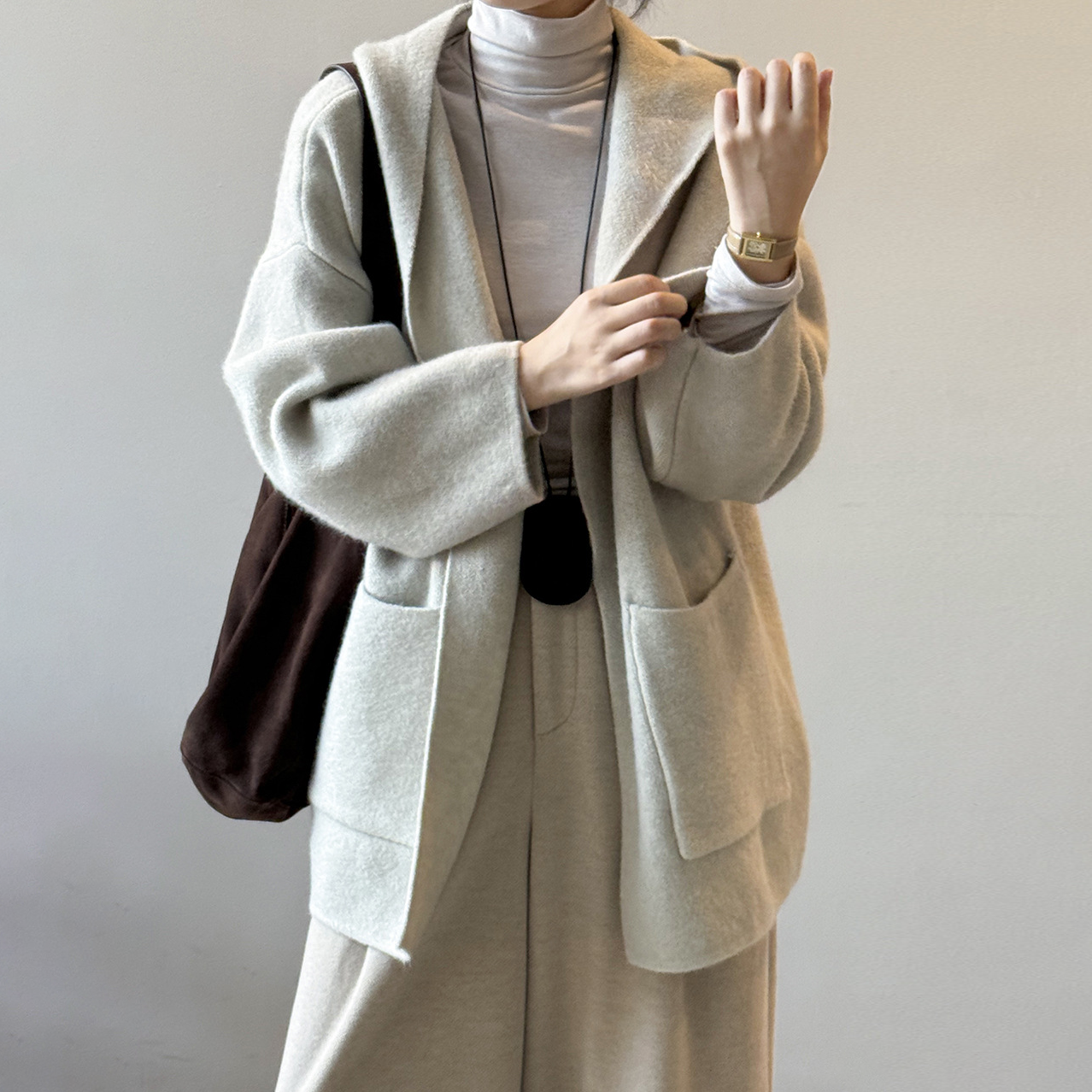 5カラー【アウター】秋冬新作 フード付き ニットカーディガン レディース ゆったり 高見え ルーズ【JZシリーズ】