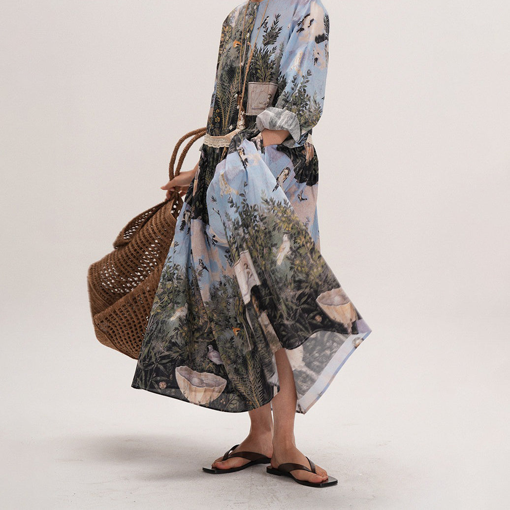 【ワンピース】レディース ワンピース 長袖 切り替えデザイン 大きめシルエット 体型カバー 上品 カジュアル 春夏【SHシリーズ】【15～20日内発送】