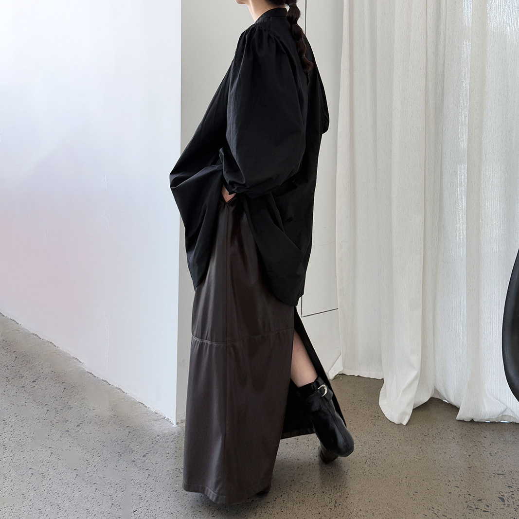 【ワンピース】韓国風 ゆったり感 リボン 長袖ワンピース レディース 初秋新作 バルーンスリーブ ミニ丈【JZシリーズ】