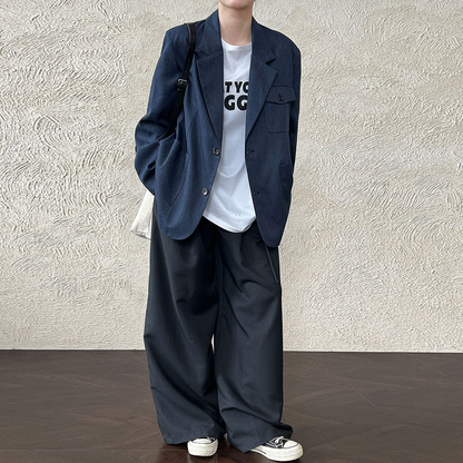 【アウター】フレンチ風 ポケット付きスーツジャケット レディース 秋新作 オーバーサイズ カジュアルアウター【SNシリーズ】