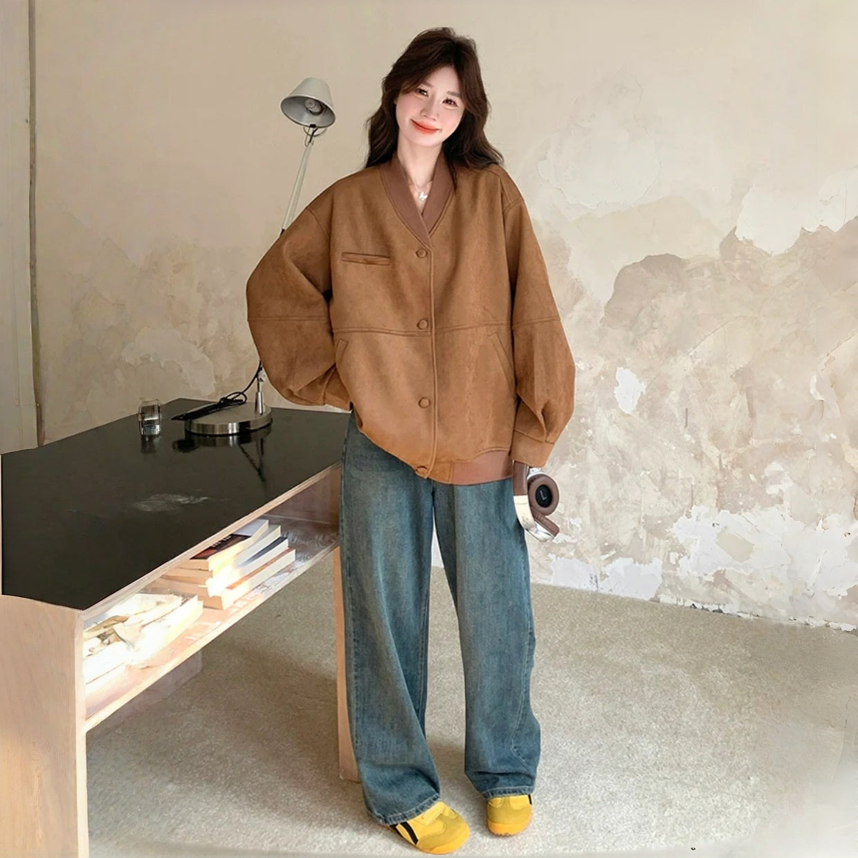 【アウター】アメリカン スエード ゆったり リラックス 春 秋 冬 合わせやすい ジャケット【JZシリーズ】