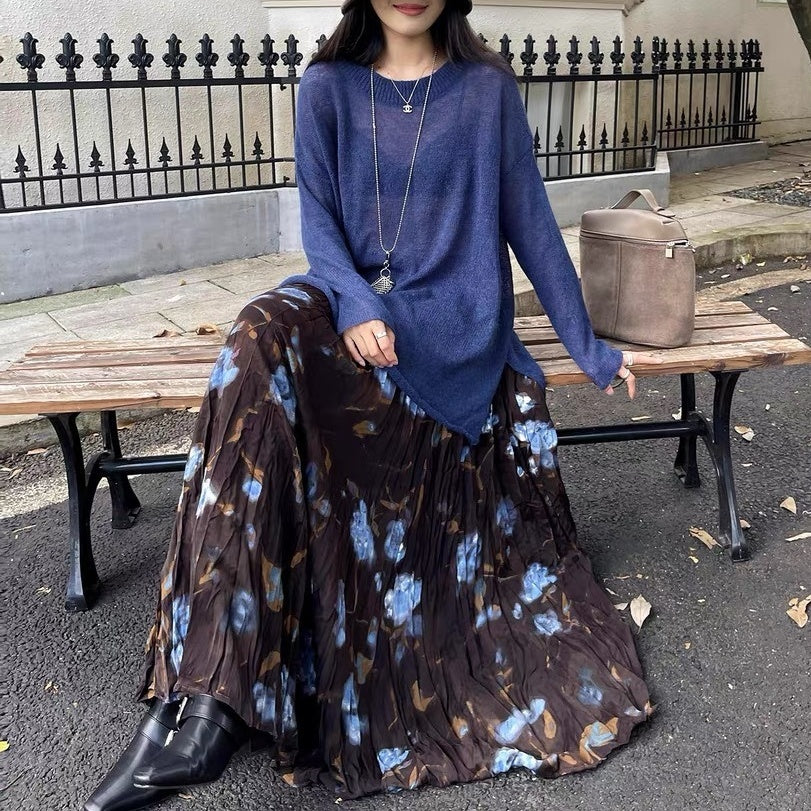 【ボトムス】春 秋 冬 レトロ ルーズ 大振裾 スカート 【SHシリーズ】