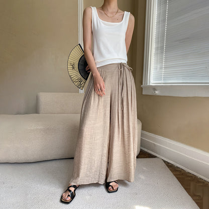 【トップス】夏新作 フレンチエレガンス  スクエアネック フィット感  ベスト タンクトップ【SNシリーズ】