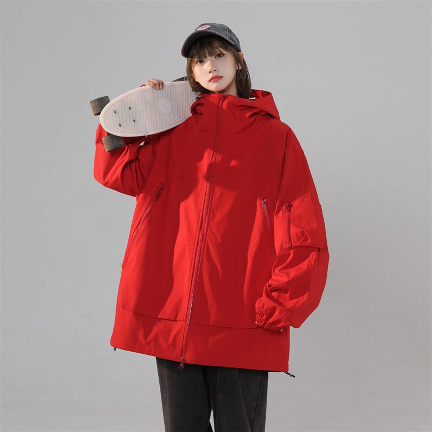 【アウター】春秋新作 アウトドア風 3WAY スポーツ ジャケット レディース オーバーサイズ アメリカン カジュアル マウンテンパーカー【FCシリーズ】