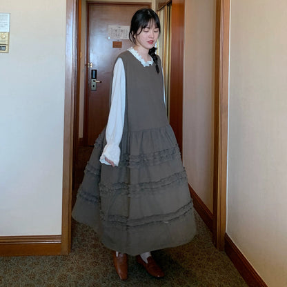 【ワンピース】春 秋 冬 厚手 ノースリーブ ルーズ キュート ワンピース 【JZシリーズ】