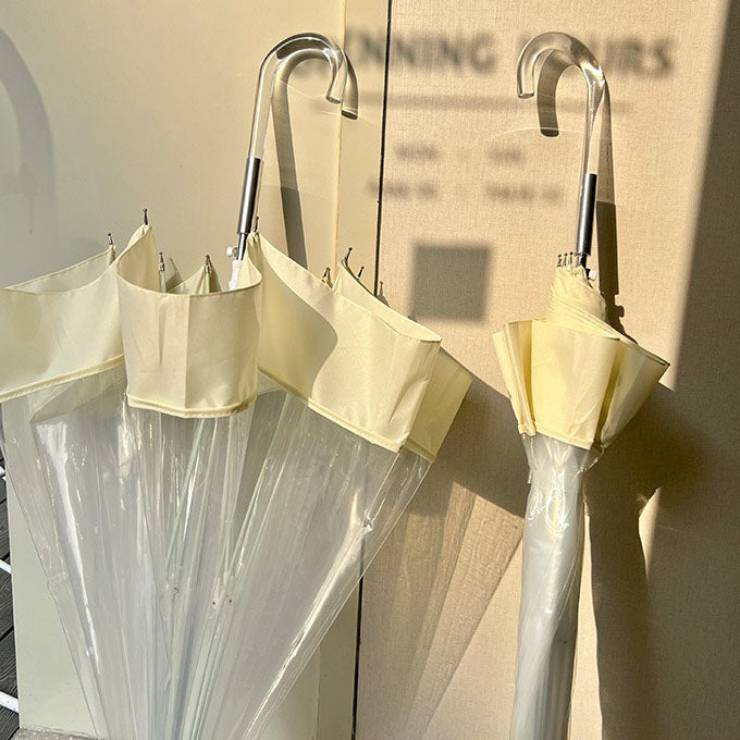 【グッズ】韓国デザインのインス風 透明ビニール傘 ワンタッチ自動開閉