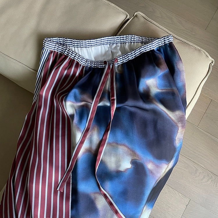 【ボトムス】春 秋 夏 冬 切り替え 花柄 スカート 【SHシリーズ】