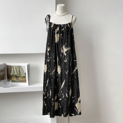 【ワンピース】夏 韓国風 花柄 レトロ ゆったり ドレープ ノースリーブ ワンピース【JZシリーズ】【SHシリーズ】