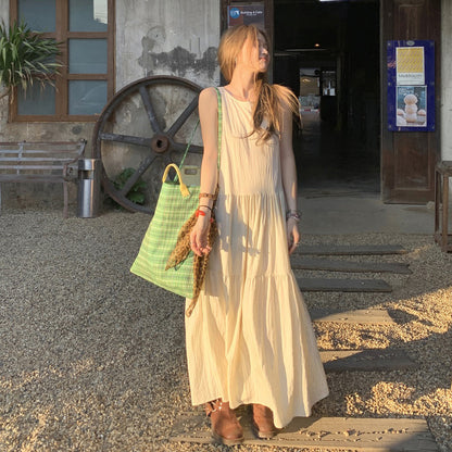 【ワンピース】夏 フレンチ風 気質 スタイルアップ ノースリーブ タンクワンピース