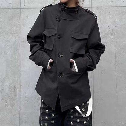 【アウター】高級感 ハイネック レディース クールストリート 多ポケット ジャケット【FCシリーズ】【15～20日内発送】