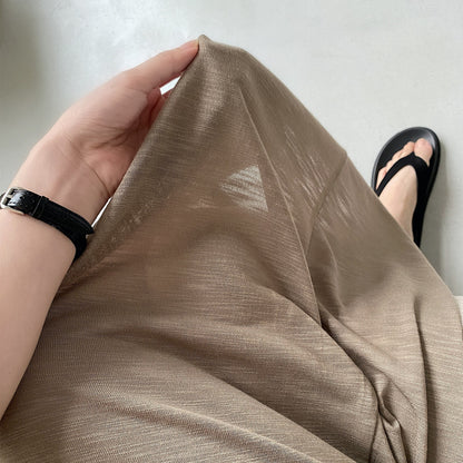 【ワンピース】夏新作 レイヤードデザイン ノースリーブ ワンピース 大きめクルーネック リゾート 旅行 ロングドレス【FCシリーズ】