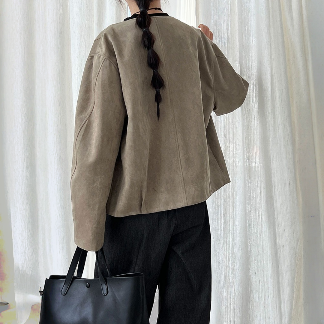 【アウター】春 秋 冬 スエード調 エレガント ジャケット 【JZシリーズ】