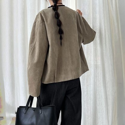 【アウター】春 秋 冬 スエード調 エレガント ジャケット 【JZシリーズ】