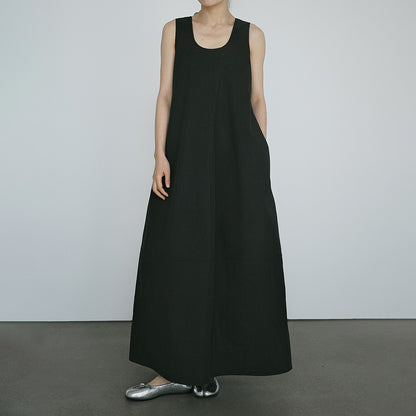 【ワンピース】きれいめ レトロワンピース レディース 春夏 ノースリーブ 立体シルエット Aライン ロング丈【JZシリーズ】