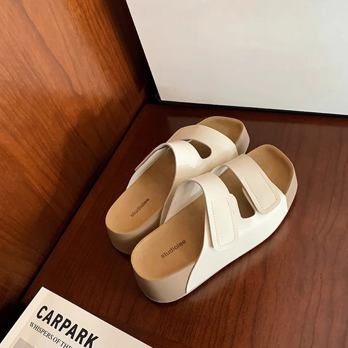 【シューズ】夏 厚底 ダブルマジックテープ 外履き対応 ビルケンサンダル