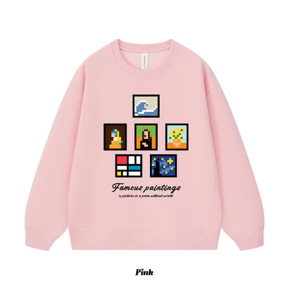 7カラー | S~3XL【トップス】ピクセル風 アメリカンプリント クルーネックスウェット カップル ユニセックス ヒップホップ ストリート パーカー【FCシリーズ】