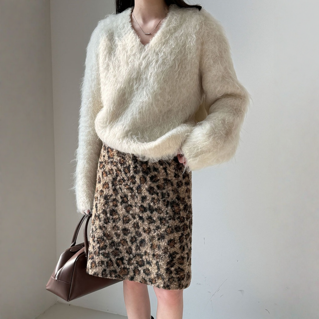 【トップス】もちもち 起毛 Vネック 春 秋 冬 リラックス感 セーター 【JZシリーズ】