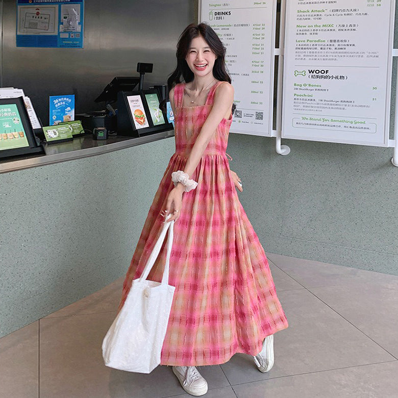 【ワンピース】ドーパミンチェック 夏 トレンド 甘め初恋ガール ノースリーブワンピース【SHシリーズ】