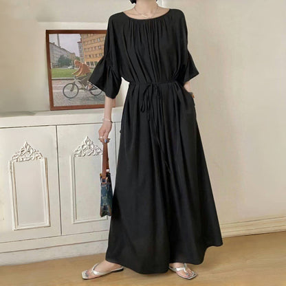 【ワンピース】夏 エレガント プラスサイズ 前後着用可能 半袖ワンピース