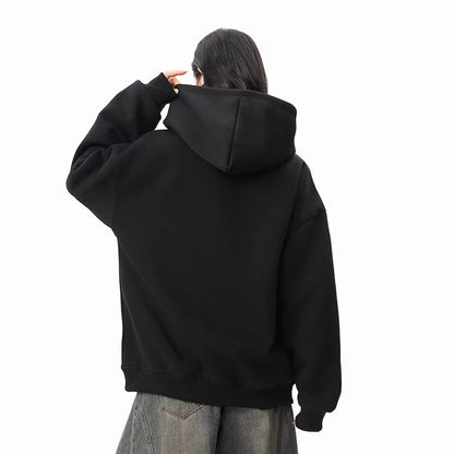 【トップス】立体ナンバー刺繍 裏起毛 フーディ レディース メンズ 秋冬 ルーズ カップル パーカー【FCシリーズ】