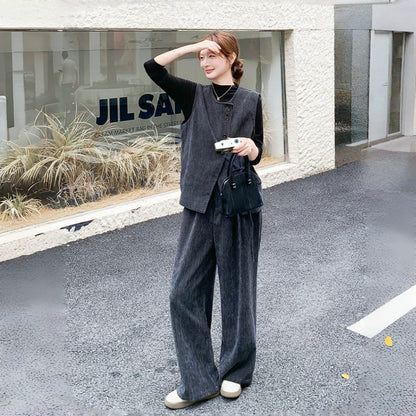 【セットアップ】優しい系コーデ 着痩せ 気質よい 合わせやすい 3点上下セット【JZシリーズ】