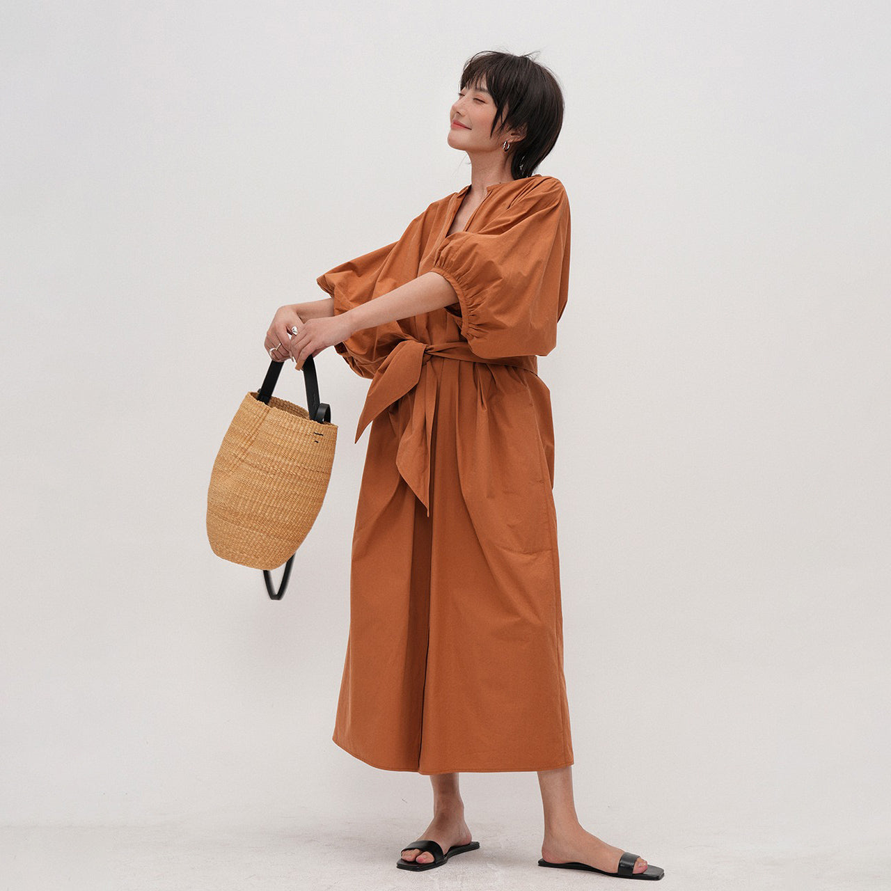 【ワンピース】夏 デザイン感溢れる プルオーバー ゆったりシルエット バカンス風半袖ワンピース【JZシリーズ】