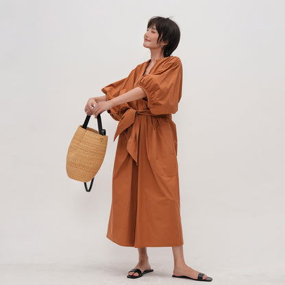 【ワンピース】夏 デザイン感溢れる プルオーバー ゆったりシルエット バカンス風半袖ワンピース【JZシリーズ】