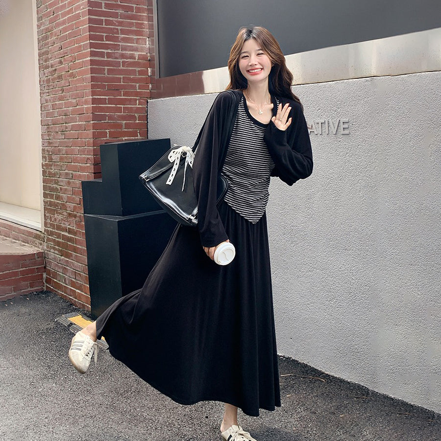 3点セット！【セットアップ】韓国風 タンクトップ× ニットカーディガン