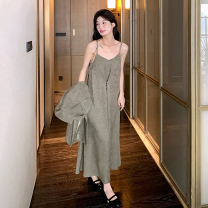 2点セット！【セットアップ】おしゃれ高級感 スーツジャケット ＋ワンピース レディース 秋 2025新作 気質＆トレンド ロングワンピース【JZシリーズ】