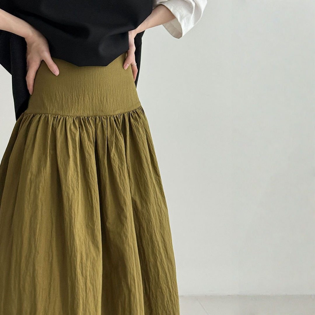 【ボトムス】春 秋 冬 無地 ステッチ入り フレアシルエット スカート 【JZシリーズ】